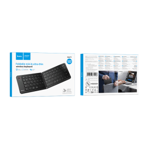 Hoco Foldable Mini and Ultra Thin Wireless Keyboard (QWERTY) GM71 - Black